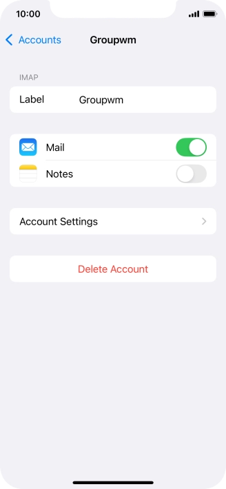 Press Account Settings.