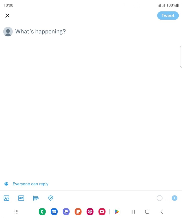 Press the text input field.