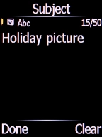 Key in the required subject and press the Left selection key.