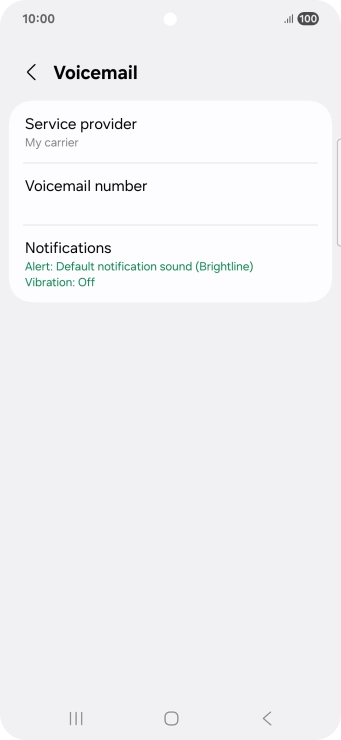 Press Voicemail number.