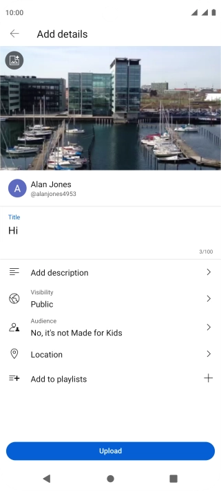 Key in the required text and press Upload.
