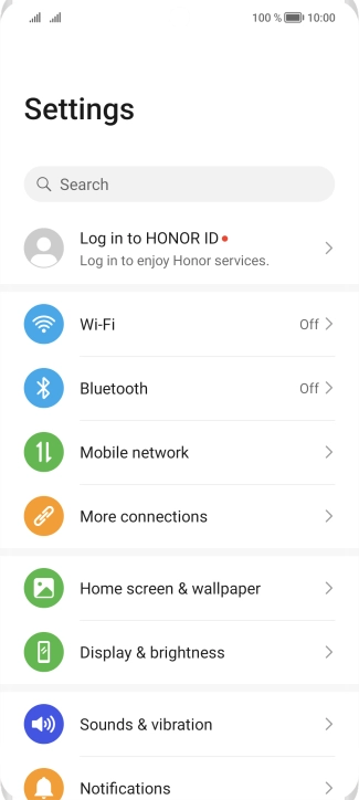 Press Mobile network.