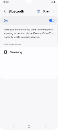 Press the required Bluetooth device and follow the instructions on the screen to pair the device with your phone.