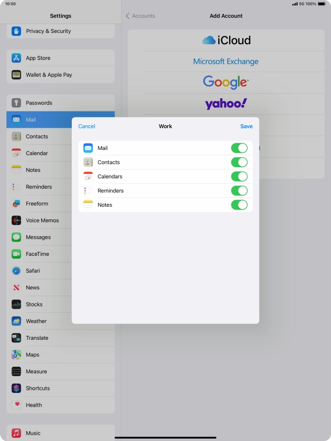 Press the indicators next to the required data types to turn synchronisation of each data type on or off. Press the indicators next to the required data types to turn synchronisation of each data type on or off.