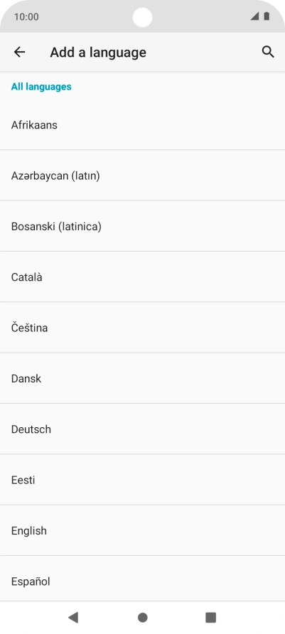 Press the required language to add it to the list of phone languages. Press the required language to add it to the list of phone languages.
