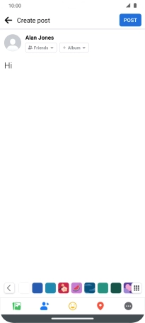 Write the required text and press POST.