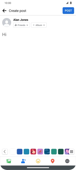 Write the required text and press POST.