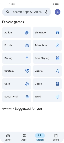 Press the search field.