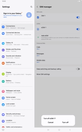 If you turn on the price plan, press Turn off.