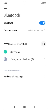 Press the required Bluetooth device and follow the instructions on the screen to pair the device with your phone.