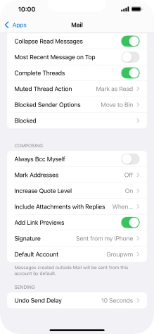 Press Default Account.