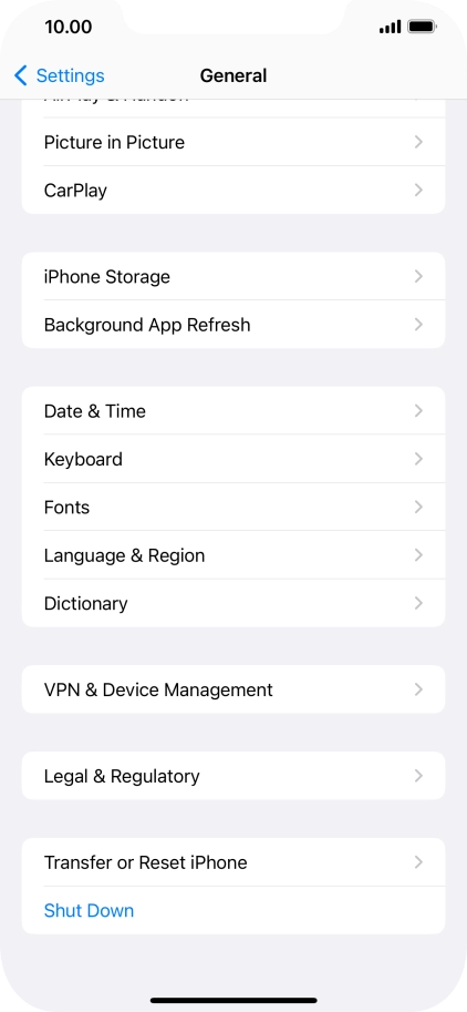 Press Transfer or Reset iPhone.