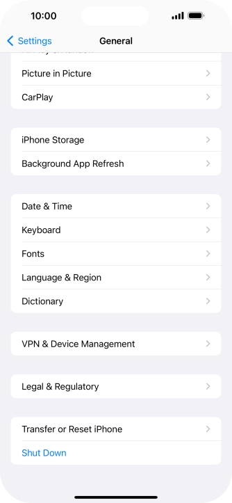 Press Transfer or Reset iPhone.