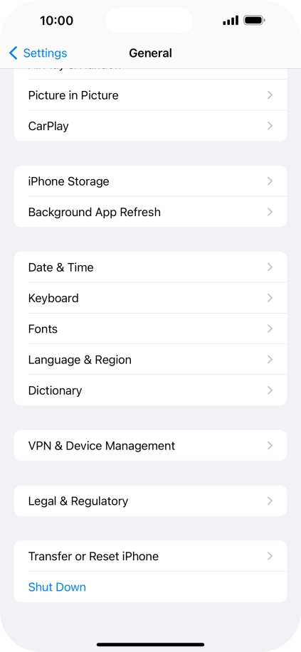 Press Transfer or Reset iPhone.