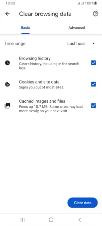 Press the fields next to the required data types. Press the fields next to the required data types.