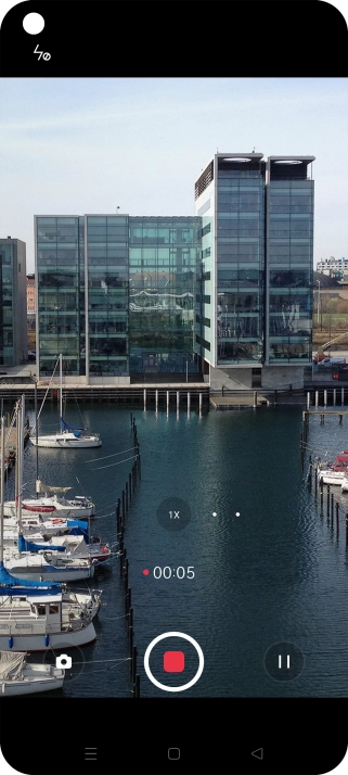 Press the stop icon to stop recording.