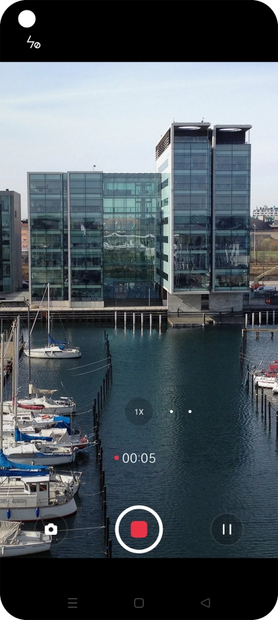 Press the stop icon to stop recording.