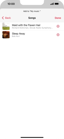 Go to the required category and press the add icon next to the required audio file.