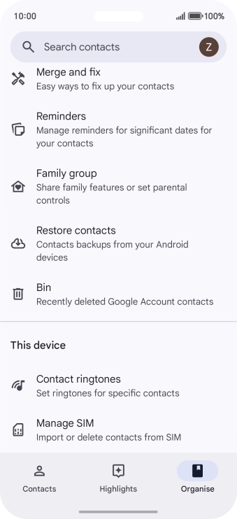 Press Manage SIM. Press Manage SIM.
