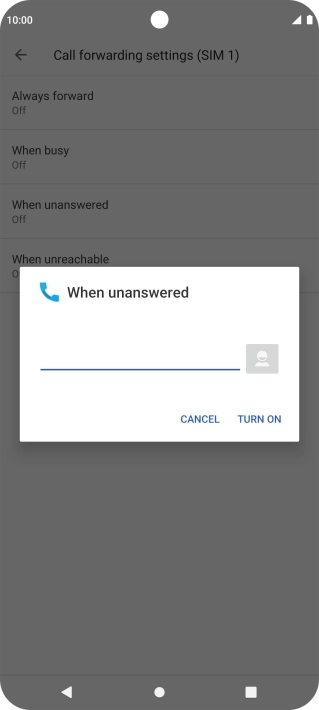 Key in +447836121121 and press TURN ON. Key in +447836121121 and press TURN ON.