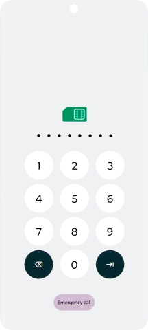 Key in the PUK and press arrow right.