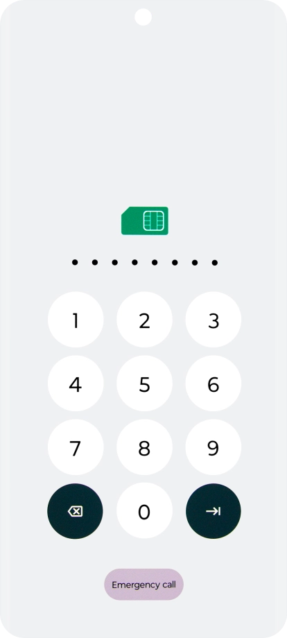 Key in the PUK and press arrow right.