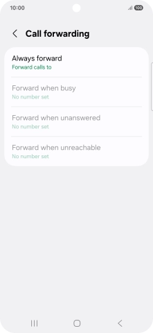 Press the required divert type.
