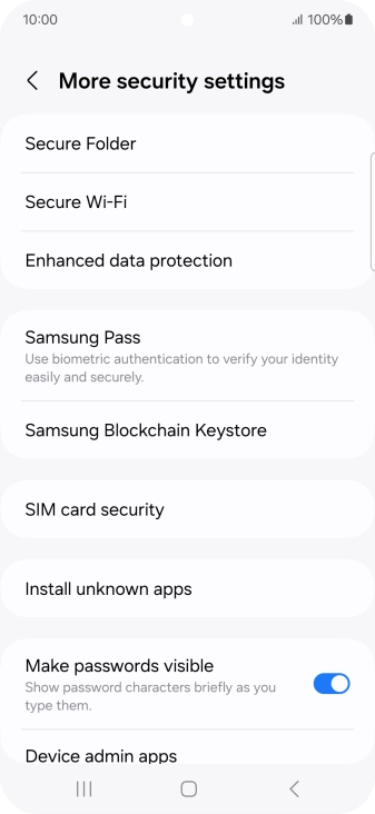 Press SIM card security.