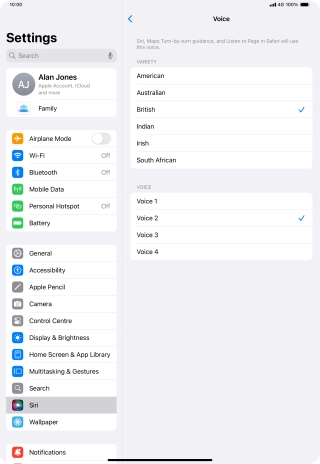 Press the required accent.