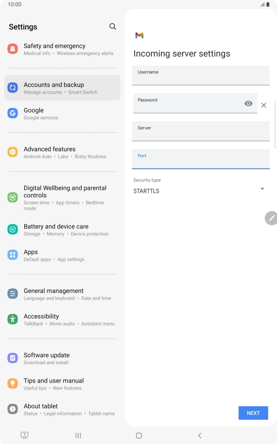 Press the drop down list below 