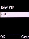 Key in a new four-digit PIN and press the Left selection key.