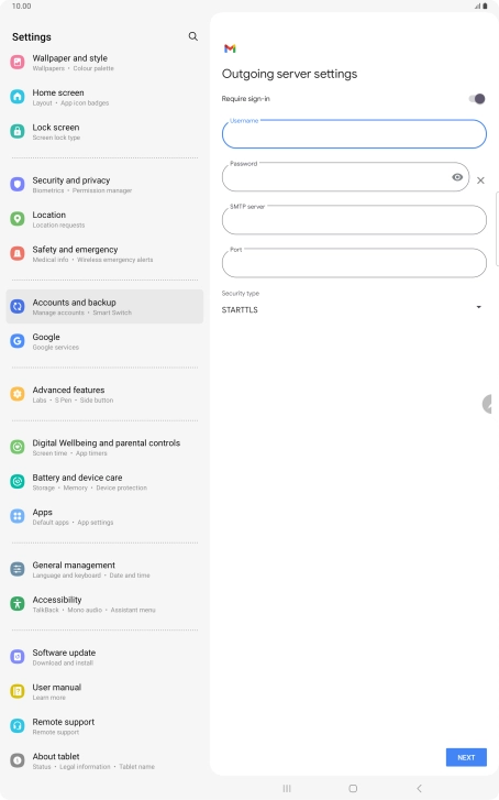 Press the field below 
