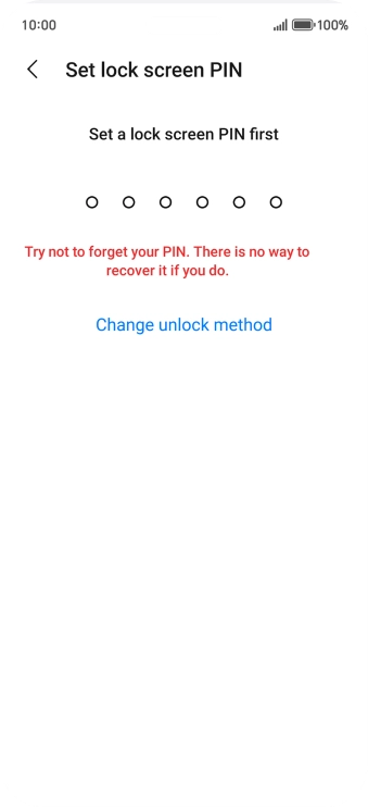 Press Change unlock method.