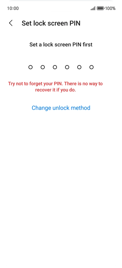 Press Change unlock method.