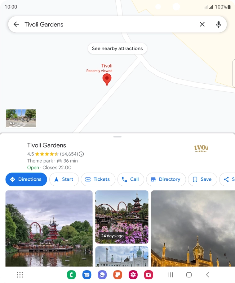 Press the destination at the bottom of the screen.