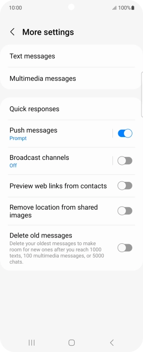 Press Text messages. Press Text messages.