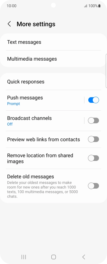 Press Text messages. Press Text messages.