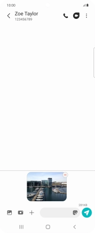 Press the text input field and write the text for your picture message.
