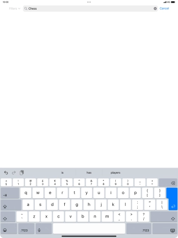 Key in the name or subject of the required app and press enter.