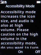 Select the required setting.