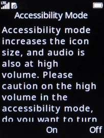 Select the required setting.