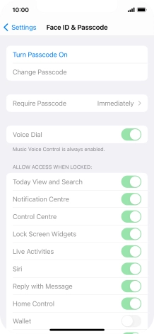 Press Turn Passcode On and key in a phone lock code of your own choice twice.