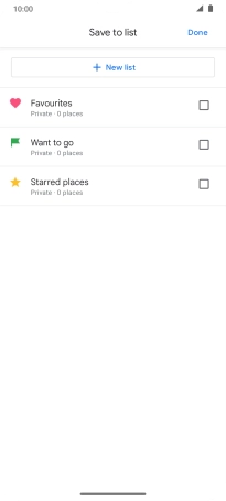 If you select New list, follow the instructions on the screen to create a new list.