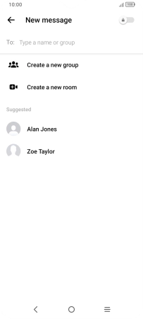 Press the search field and key in the first letters of the recipient's name.