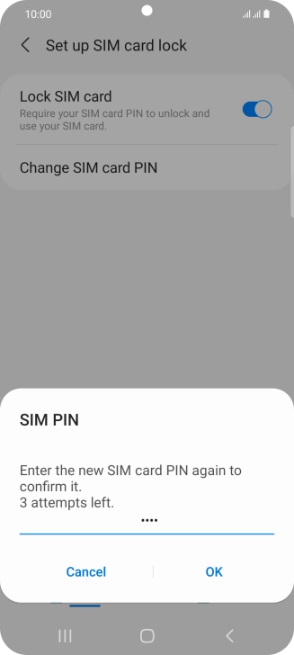 Key in the new PIN again and press OK.