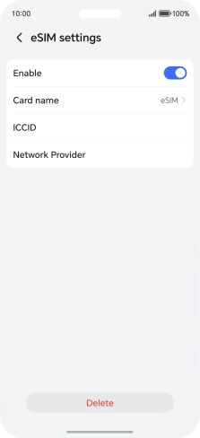 Press Delete and follow the instructions on the screen to delete your eSIM.
