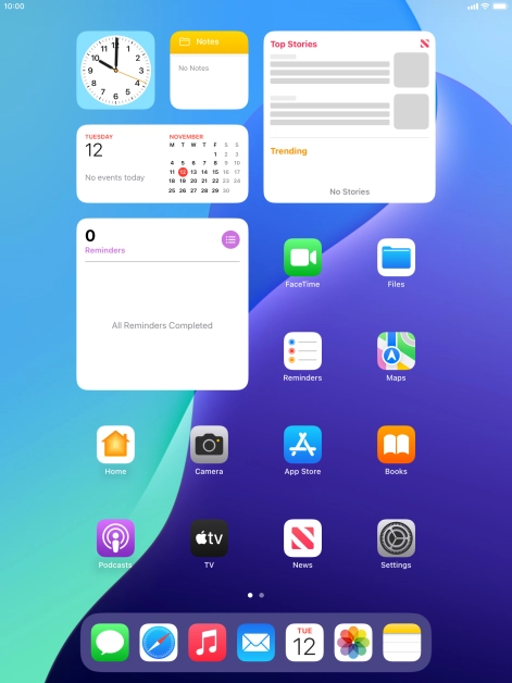 The Wi-Fi icon shows that your tablet is connected to a Wi-Fi network.