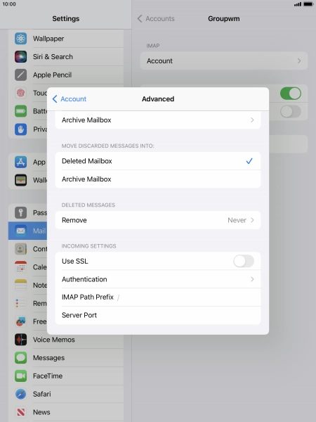 Press the indicator next to 