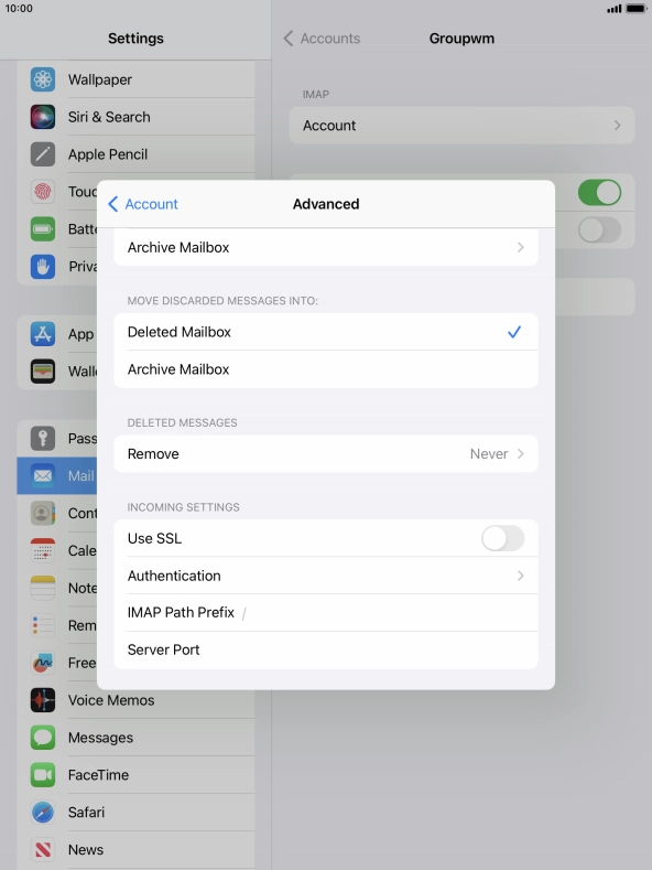 Press the indicator next to 