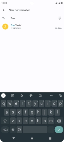 Key in the first letters of the recipient's name and press the required contact.